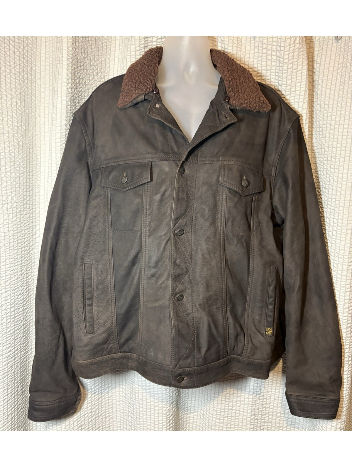 Sts Ranchwear The Badlands Leather Ranch Jacket 4xl Brown Removable Sherpa Ccw